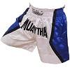 FIGHT-FIT - Muay Thai Shorts / Weiss-Blau / XL