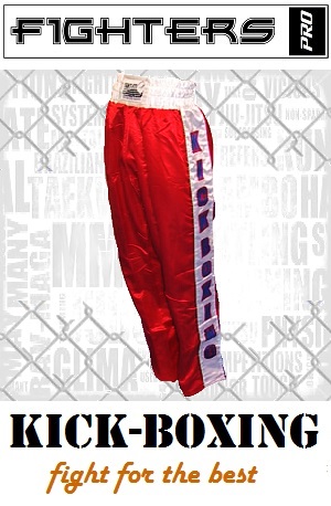 FIGHT-FIT - Kick-Boxing Hosen / Satin / Rot / XXS