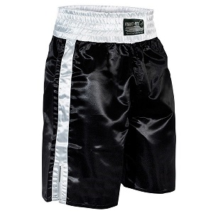 FIGHT-FIT - Boxing Shorts Long / Black-White / Large