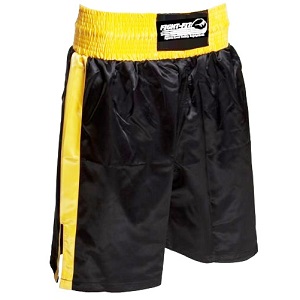 FIGHT-FIT - Short de Boxe / Noir-Jaune / Small