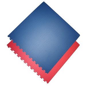 Gym floor mats / 100 x 100 x 4.0 cm / Jigsaw Interlocking Judo Matts / Blue-Red