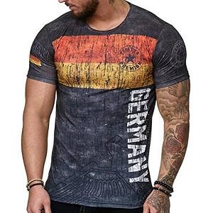 FIGHTERS - T-Shirt / Allemagne / Rouge-Or-Noir / Medium