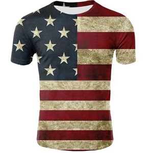 FIGHTERS - T-Shirt / Etat Unis / Rouge-Blanc-Bleu / Medium