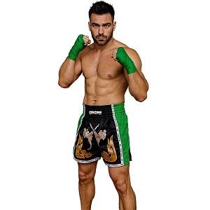 FIGHTERS - Thaibox Shorts / Elite Fighters / Schwarz-Grün / Small