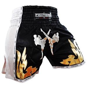 FIGHTERS - Thaibox Shorts / Elite Fighters / Schwarz-Weiss / Small
