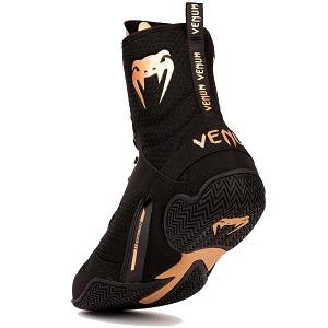 Venum - Zapatillas de Boxeo / Elite / Negro-Bronce / EU 40