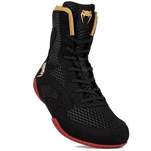 Venum - Boxing Shoes / Elite / Black-Gold-Red / EU 44